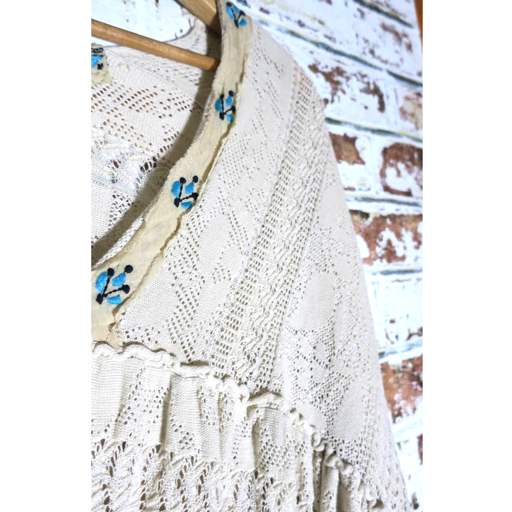 Free People Stargazing Oversized Cotton Embroidered Crochet V-Neck Sweater - Picture 5 of 11